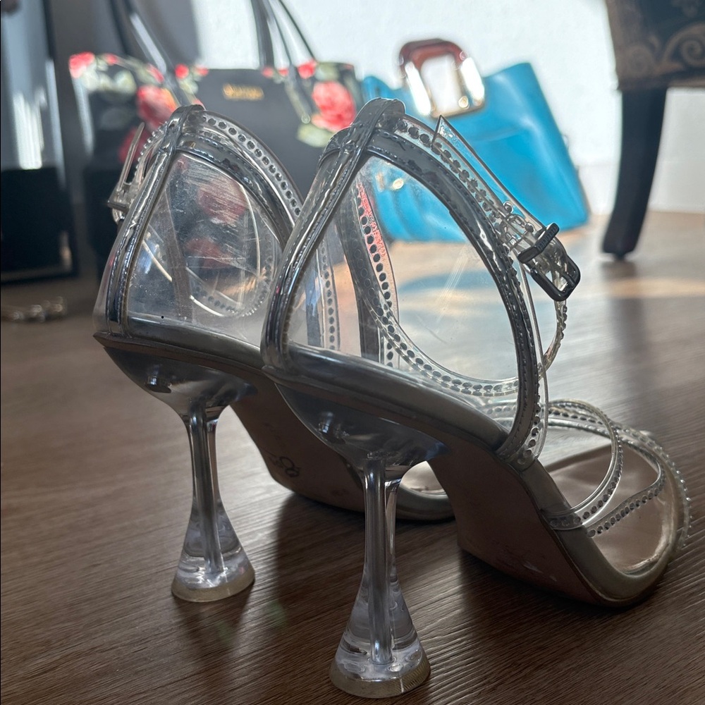 Gianni Bini Clear and Silver Strappy Heels - Picture 8 of 8
